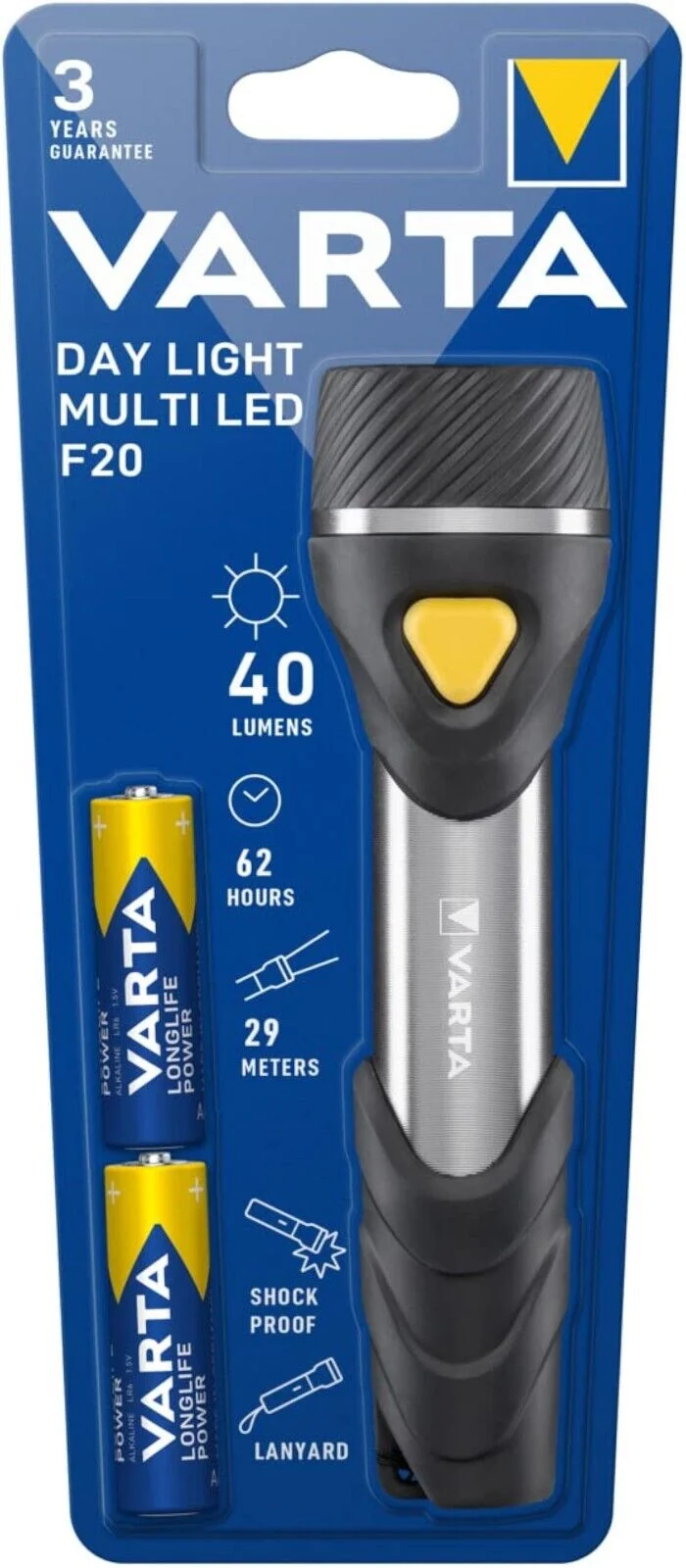 VARTA LED Taschenlampe mit 9 LEDs – 40 Lumen starke Multi-LED Leuchte