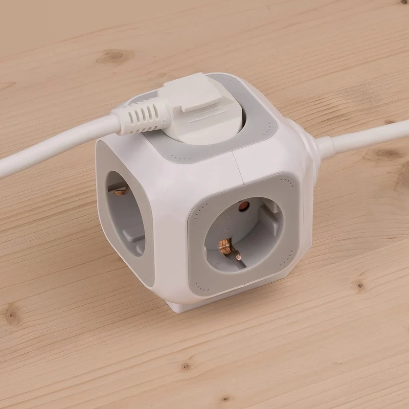 Brennenstuhl Alea-Power Steckdosenblock/Steckdosenwürfel 4-Fach (mit 1,4m Kabel)