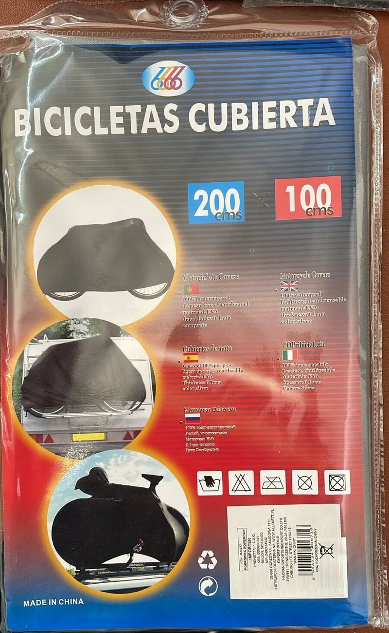 Fahrradabdeckung 200x100cm | Wasserdichte Fahrradplane & Fahrradgarage | UV-Schutz, Staub- & Regenschutz, Grau