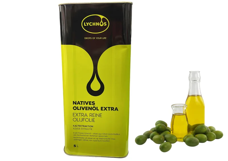 Lychnos Olivenöl Extra Nativ 5L – Kaltgepresst, Kreta, Premium Qualität 🌿🌿🌿