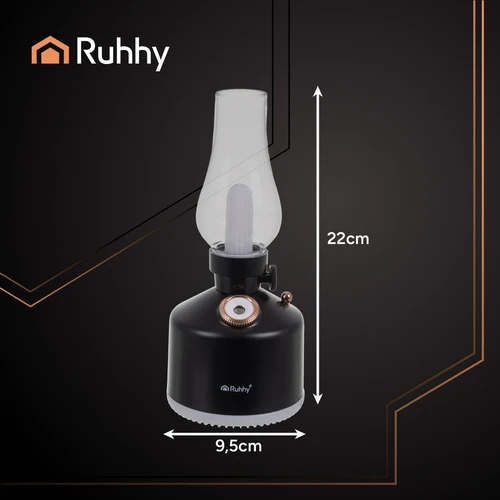 Ruhhy Aive USB Luftbefeuchter mit Diffusor & 14 RGB-LEDs – Retro Aroma Diffusor mit Akku