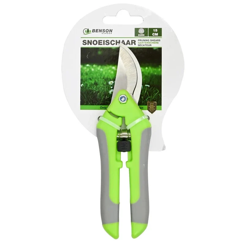 Gartenschere 16 cm Bypass – Blumenschere Rosenschere mit Sicherheitsverschluss für Blumen und Zweige