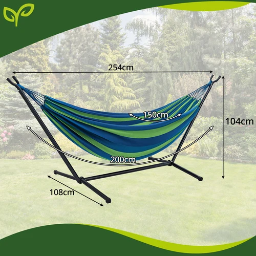 Hängematte mit Gestell für 2 Personen 200kg – Gartenhängematte mit Stahlrahmen