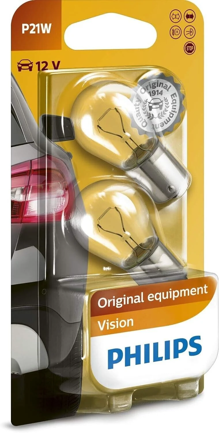 Philips 12498B2 Kugellampe Vision P21W Schlussleuchte 2er Pack Double blister