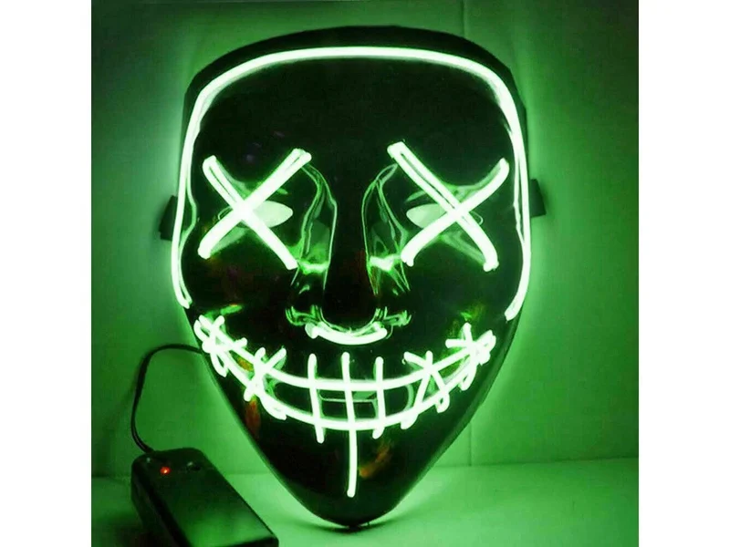 Halloween Purge Maske LED – Horror Leuchtmaske für Party, Karneval & Cosplay