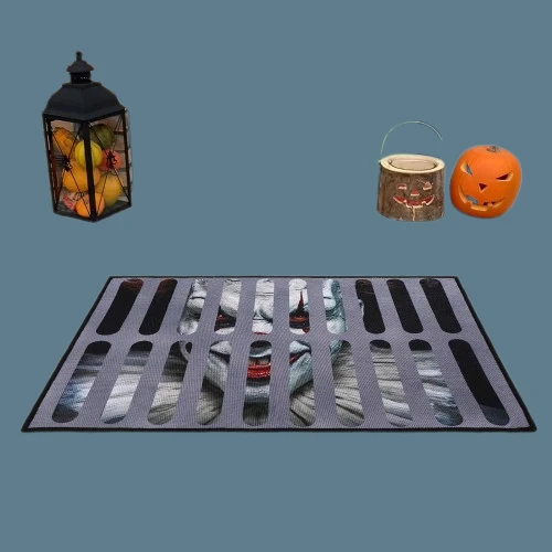 3D Halloween Horror Fußmatte – Lustige rutschfeste Türmatte, wasserdicht 40x60cm