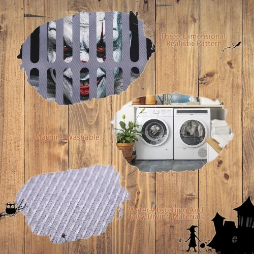 3D Halloween Horror Fußmatte – Lustige rutschfeste Türmatte, wasserdicht 40x60cm
