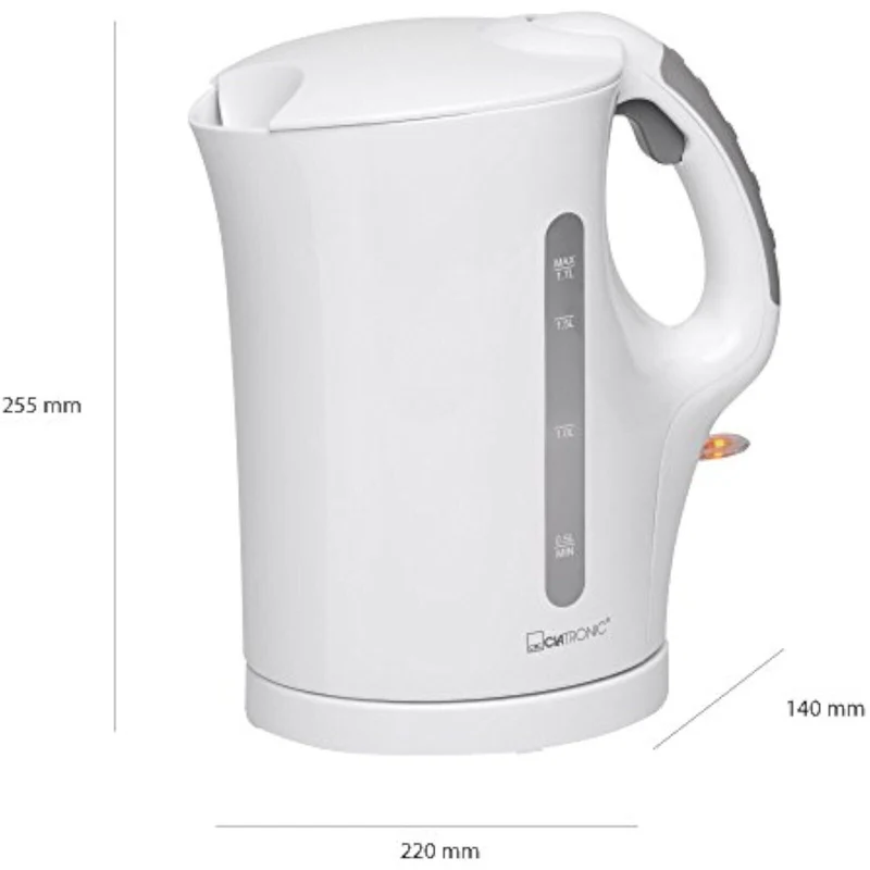 Clatronic Wasserkocher 1,5 Liter – Edelstahl Kettle mit Einhandbedienung & Überhitzungsschutz