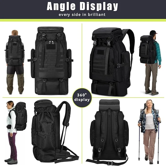 80L Taktischer Wanderrucksack – Wasserdichter Camping & Outdoor Rucksack mit Regenschutz