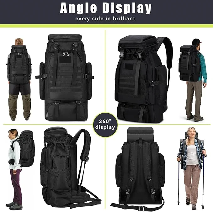 80L Taktischer Wanderrucksack – Wasserdichter Camping & Outdoor Rucksack mit Regenschutz