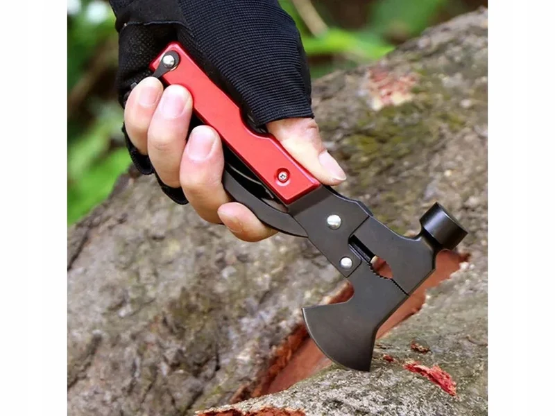 17in1 Multitool aus Edelstahl – Survival Werkzeug mit Hammer, Axt, Zange und Säge inklusive Tasche