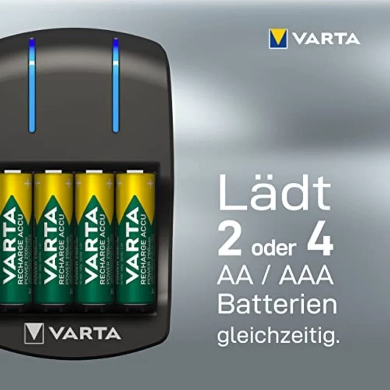 VARTA 2X4X AA/AAA Akkus Wiederaufladbare Batterien mit Plug Charger 2100mAh NEU