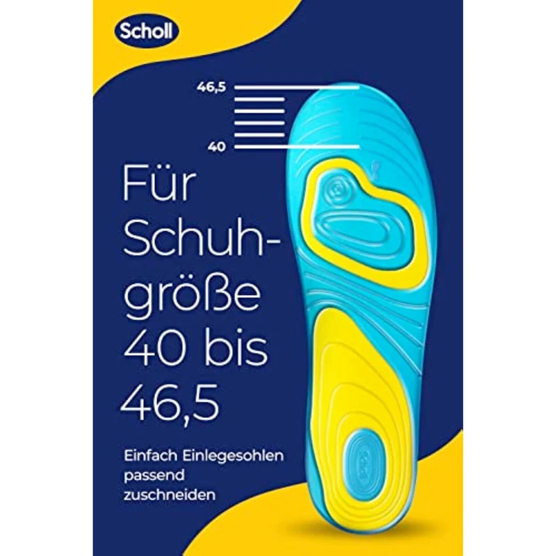 Scholl GelActiv Work Einlegesohlen Herren 40.5–46 – Ganztägiger Komfort & Stoßdämpfung mit GelWave-Technologie