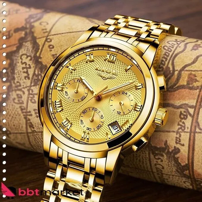 Herren Uhren Sport Wasserdicht Edelstahl Analoger Quarz Chronograph Kalender