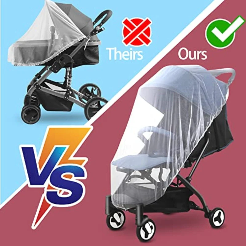 2x Universal Moskitonetz für Kinderwagen Buggy Insektenschutz Mückennetz Fliegen X001qcae4v