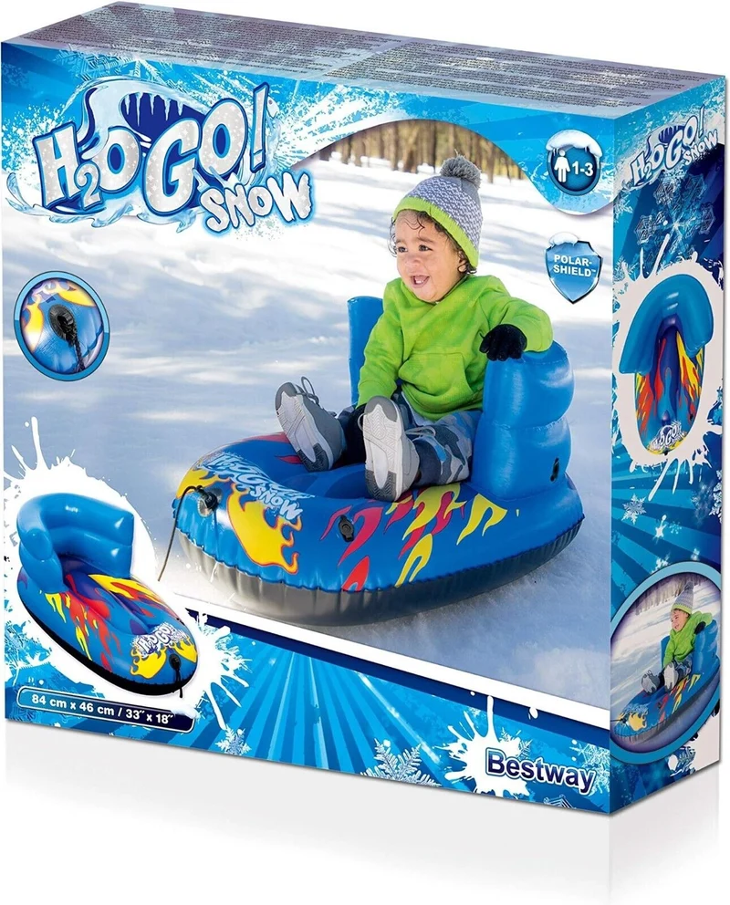 Bestway H2OGO Flurryz Kinderschlitten – Aufblasbarer Schneeschlitten mit Lehne für Kleinkinder