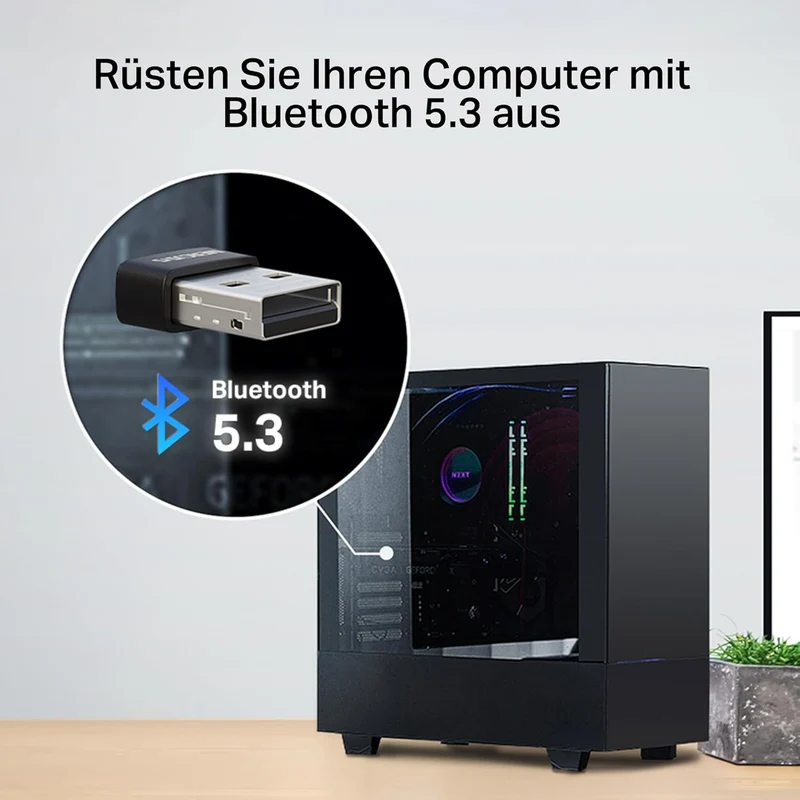 MA530 Bluetooth 5.3 USB Adapter – Nano Dongle für Windows 11/10/8.1/7 PC & Laptop