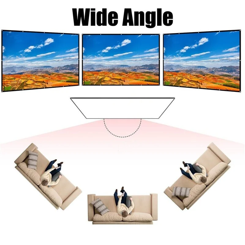 150 Zoll Beamer Leinwand 16:9 HD – Faltbare Projektor Leinwand für Heimkino, Gartenkino, Camping und Outdoor Projektion