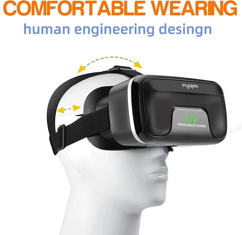VR Brille 3D für Smartphone & PC – Leichtes VR Headset mit Linsen-/Pupillen-Distanzregler, abnehmbarem Komfortpolster, kompatibel mit Android & iOS
