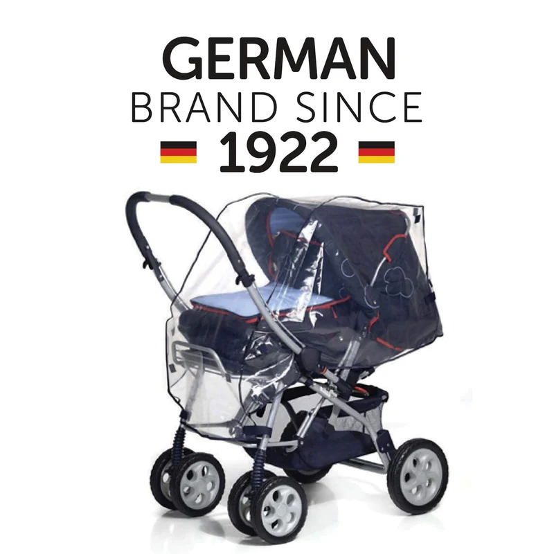 Reer RainCover Classic+ Universal-Regenschutz für Kinderwagen & Sportwagen mit Reißverschluss