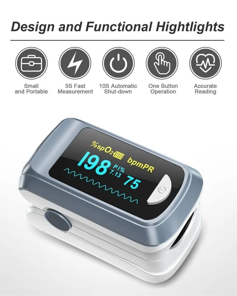 Pulsoximeter Finger Sauerstoff Puls SpO2 Messgerät Oximeter SpO-2 Pulsoxymeter