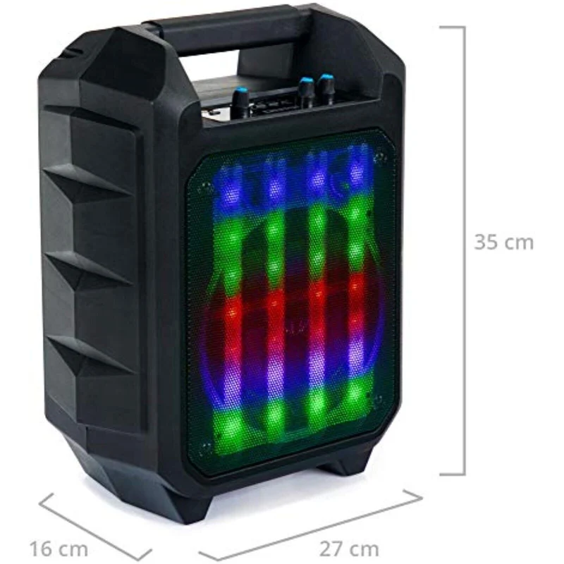 LED Outdoor Party Bluetooth Lautsprecher Radio Box USB SD AUX MP3 Mikrofon Akku