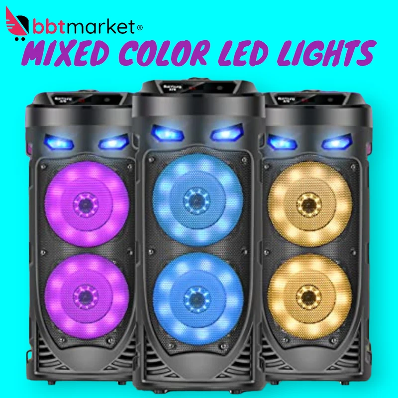 Tragbarer Bluetooth-Lautsprecher Mobiler DJ Party Bluetooth Lautsprecher LED