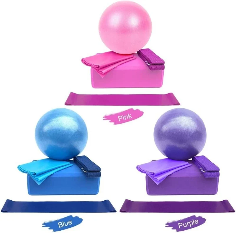 Irfora Yoga Starter Sets 5-TLGBall Blöcke Stretching Strap Resistance Loop Band