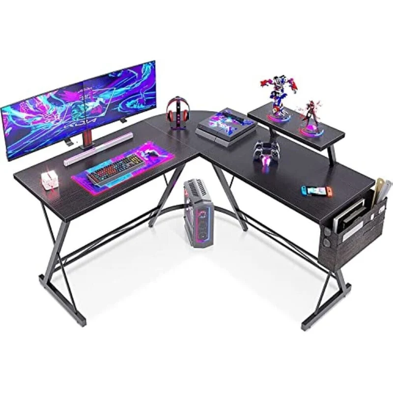 Gaming Tisch 127x127cm Gaming Schreibtisch Gamer Computertisch Ergonomischer PC