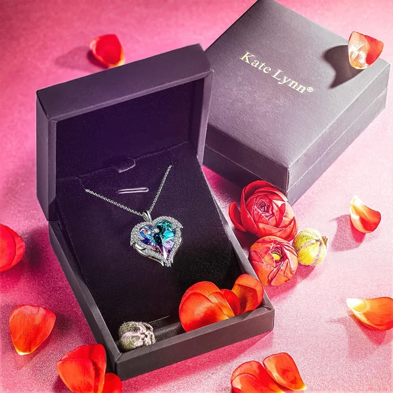 Damen Halskette Herz Anhänger Frauen Schmuck Kette verstellbar Schutzengel Mama
