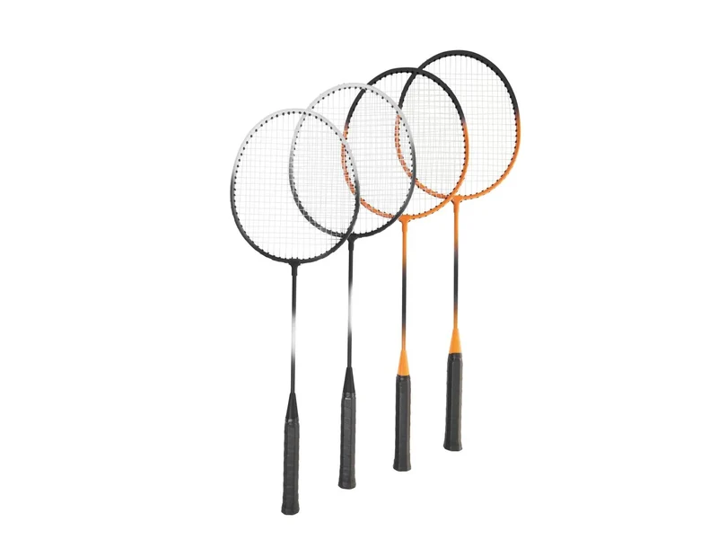CRIVIT Badminton Set für 4 Personen inkl. Netz & Tasche – Outdoor Komplettset k15badm