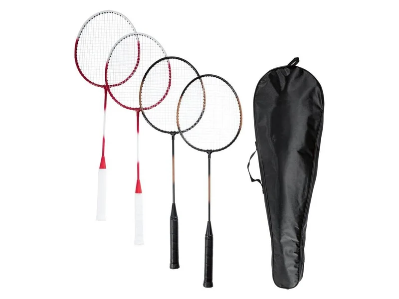 CRIVIT Badminton Set für 4 Personen inkl. Netz & Tasche – Outdoor Komplettset k15badm