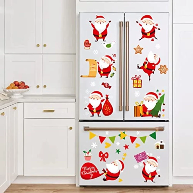 Weihnachten Fensterbilder – 130-teilige selbsthaftende Fenstersticker, Doppelseitig Bedruckt, 9 Bögen, Hohe Auflösung, PVC