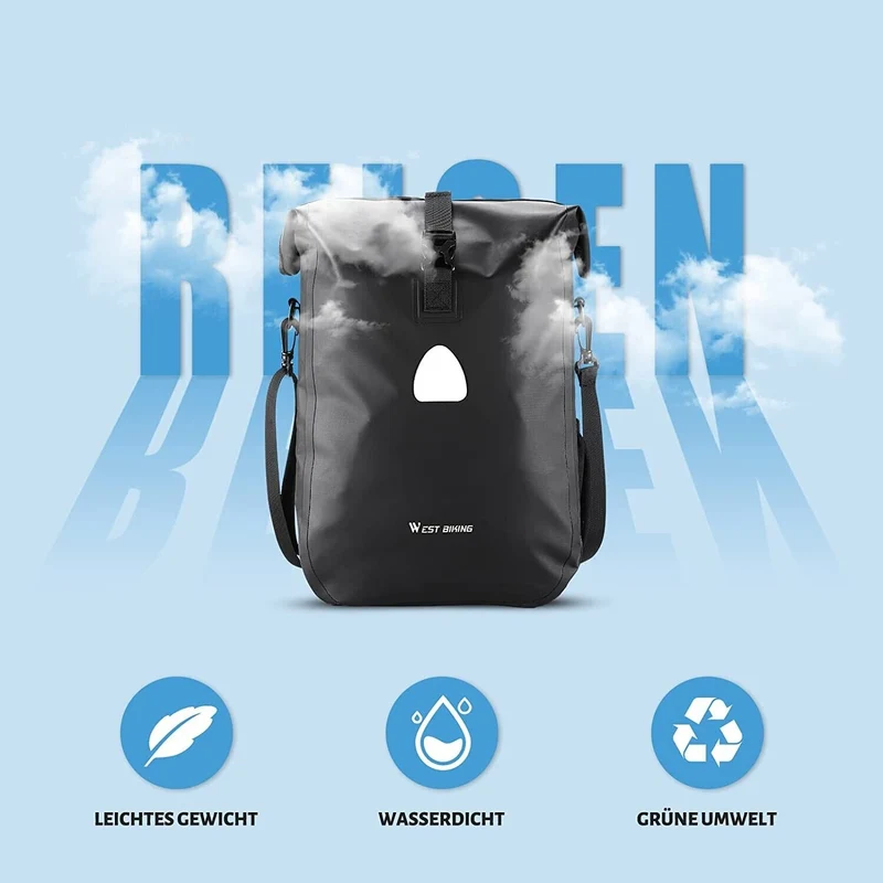 Fahrradtasche Wasserdicht Singel 18 Liter Draht Schwarz Fahrrad Tasche Bike Case