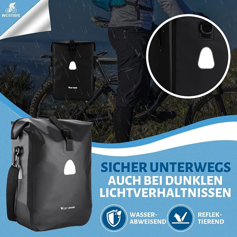 Fahrradtasche Wasserdicht Singel 18 Liter Draht Schwarz Fahrrad Tasche Bike Case