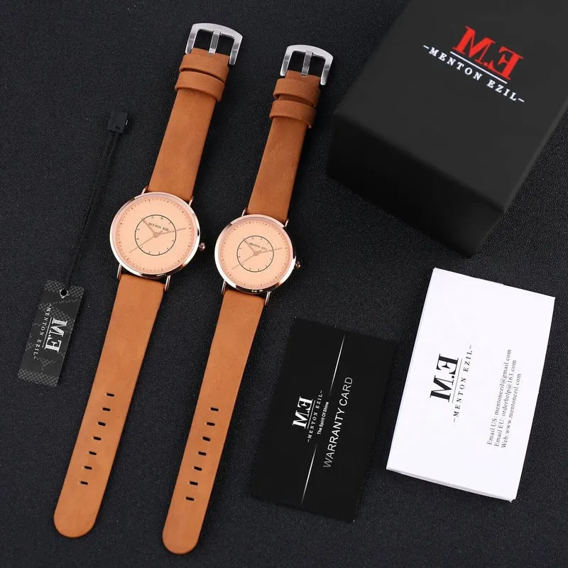 2 stück - Klassische Armbanduhr Paaruhren für Damen und Herren 3 ATM Wasserdic