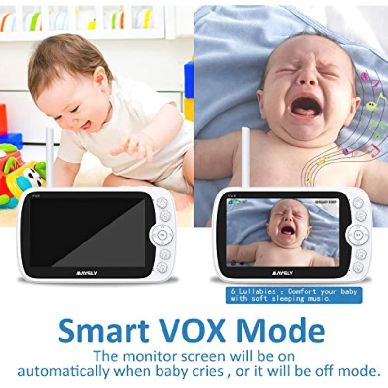 Video-Babyphone mit Kamera, 1080P Video Babyphone mit Kamera und Audio, 5,0"TFT