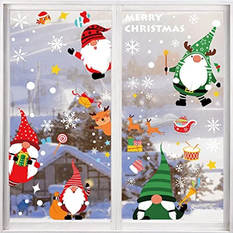 10 Bögen Weihnachten Fensterbilder – Selbstklebende PVC Weihnachtsaufkleber, Wiederverwendbar, Für Fenster & Glatte Flächen