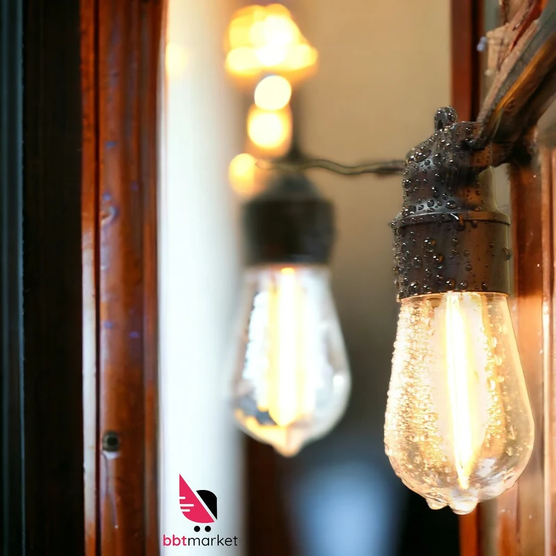 LED-Lichterkette Warmweiß 15+2 S14 Birnen Alle-Wetter Nutzbar Länge:15.3M Strom