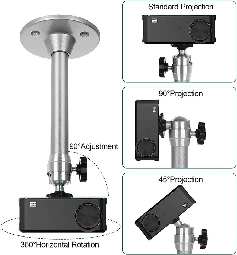 Universelle Projektorhalterung – Decken- & Wandmontage, verstellbar 20–40cm, bis 5kg