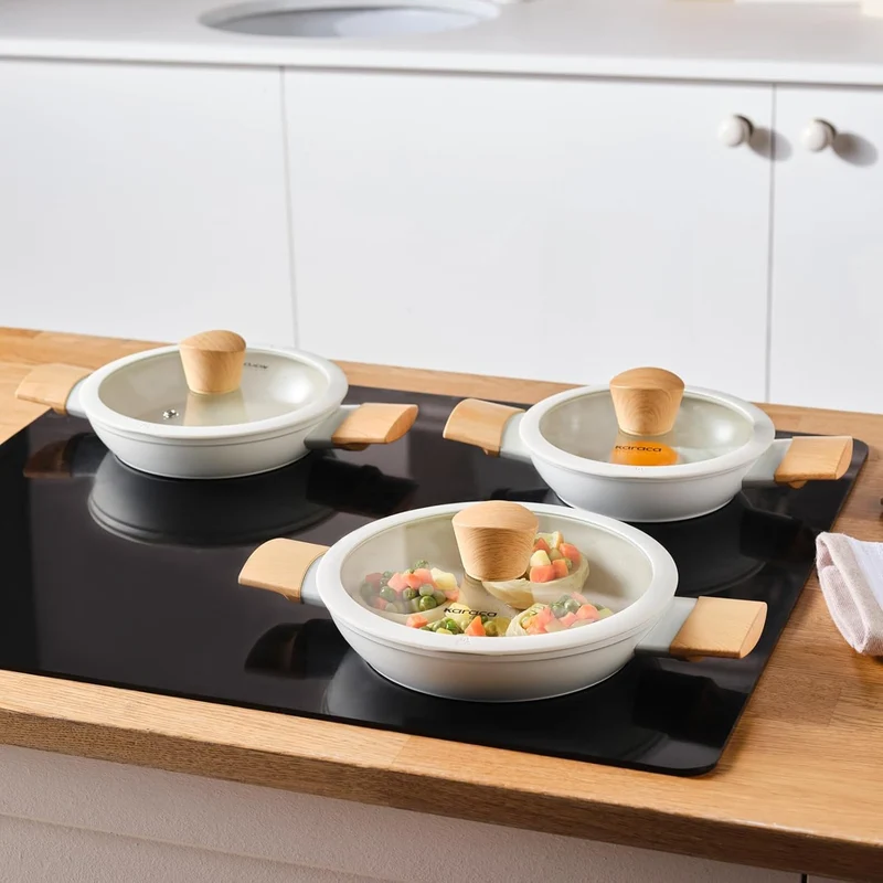 Karaca Swiss Crystal Almond Topfset 6 teilig Induktion Schmortopf Keramik