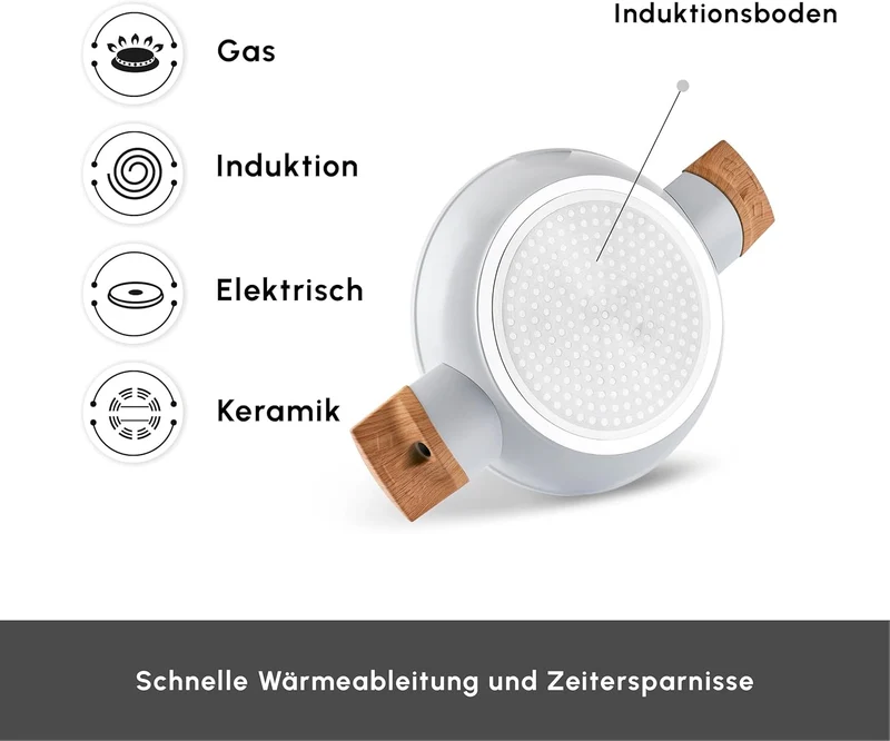 Karaca Swiss Crystal Almond Topfset 6 teilig Induktion Schmortopf Keramik