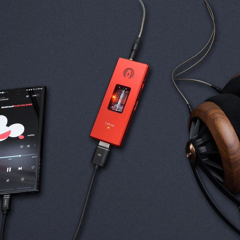 Woo Audio TUBE mini Balanced Headphone Amplifier and DAC - Red