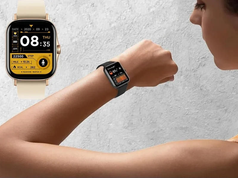 Smartwatch Damen Herren Bluetooth Telefonieren Sportuhr Fitness Tracker Gold 5907451378137