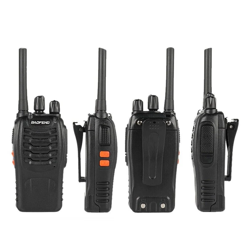 Walkie Talkie 4er Set PMR446 – Wiederaufladbare Funkgeräte mit 16 Kanälen, USB-Ladung, VOX und Headsets