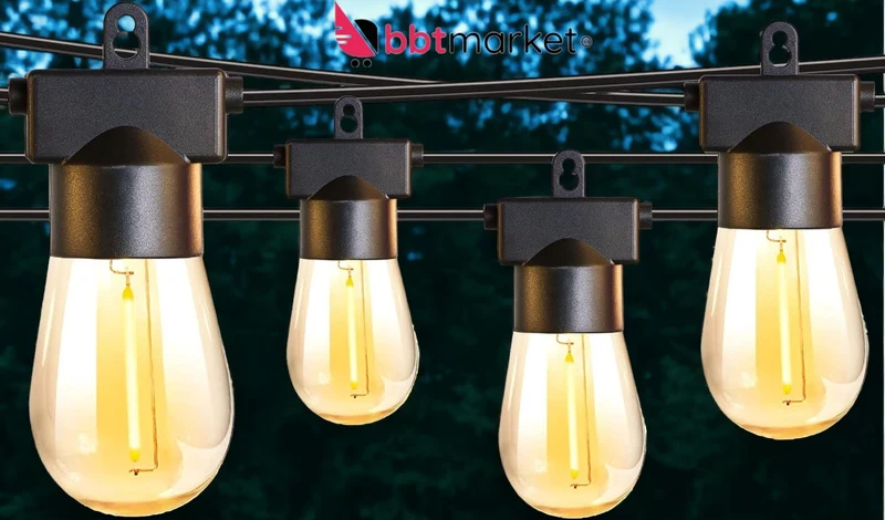 Außen Lichterkette Glühbirnen Birnen Garten Beleuchtung Warmweiß 15.3M neu