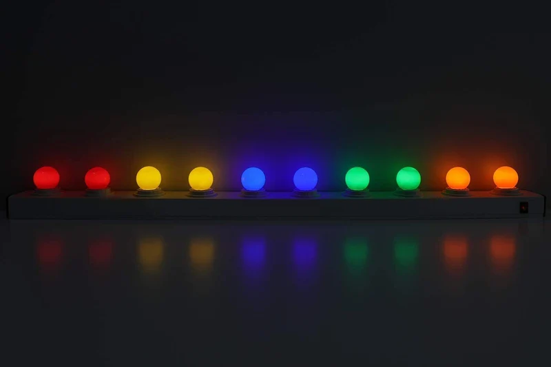 10stck LED Leuchtmittel Tropfen Kugel E27 360° Bunt gemischt Rot Gelb Grün Blau