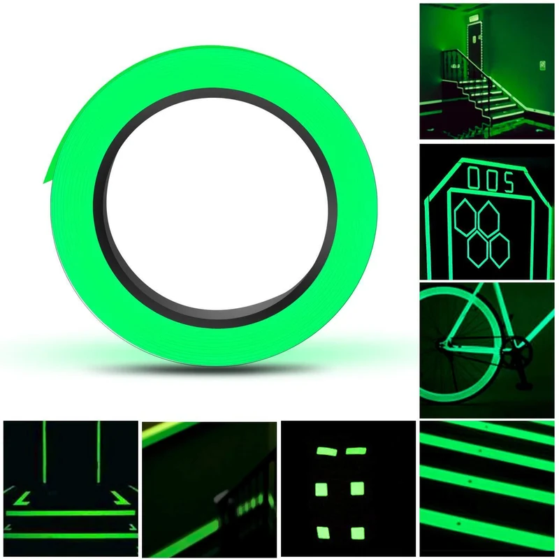 Fluoreszierendes Leuchtband 5m Grün 3cm – Selbstklebendes Nachtleuchtband für Treppen, Deko, Sicherheit und Markierung
