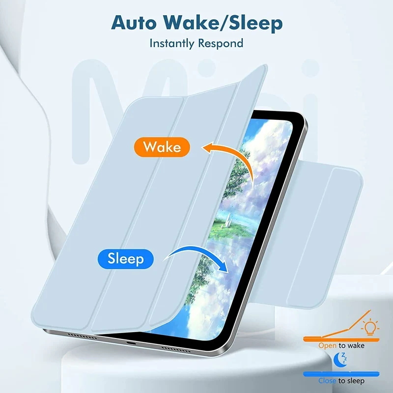 Magnetische Hülle für iPad Mini 6 (2021, 8.3 Zoll) mit Auto Sleep & Pencil Ladefunktion