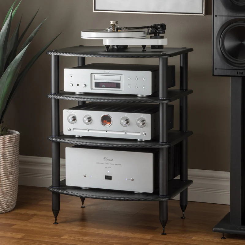 Pangea Audio Vulcan 4-Shelf Audio Rack - Carbon Fiber Shelves - Demo